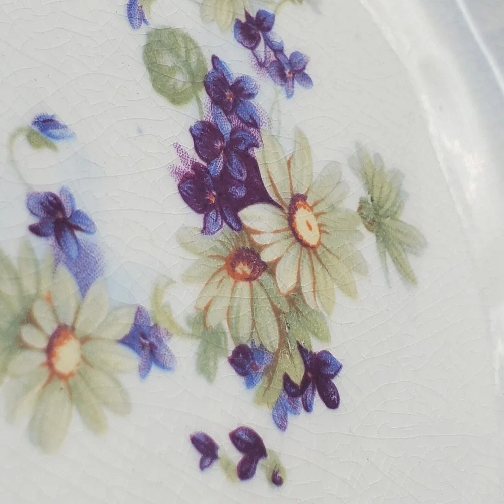 Vintage Antique Imperial China  S.V.O.C.  Co Soup Bowl‎ RARE Blue Gold Floral.